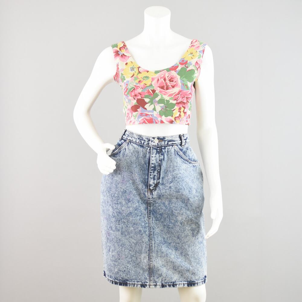 90s Jordache Acid Washed Pencil Jean Skirt, Women's Size 10, 28" Waist